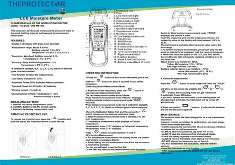 power fist moisture meter manual